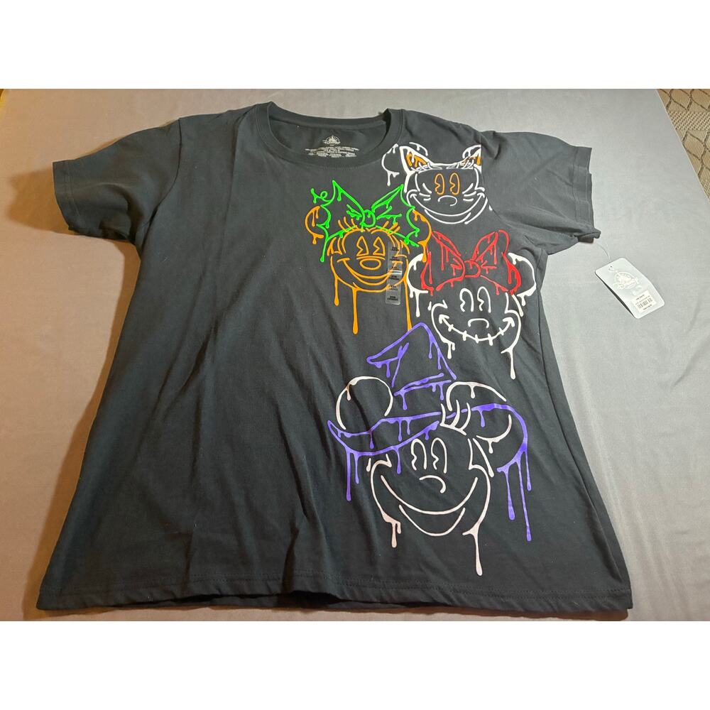 Disney Halloween Drip Characters T Shirt 2XL Mickey Minnie Goofy Donald NWT